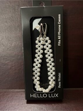 Pearl Phone Wristlet - White
